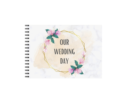 Guestbook/Album Foto - Set Album foto / GuestBook pentru nunta, flowers multicolor, A4 landscape, pix si dubluadeziv inclus, 3 piese, accesoriu nunta