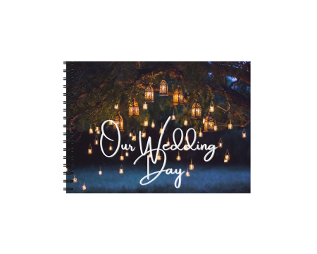 Guestbook/Album Foto - Set Album foto / GuestBook pentru nunta Lights, A4 landscape, pix si dubluadeziv inclus, 3 piese, accesoriu nunta