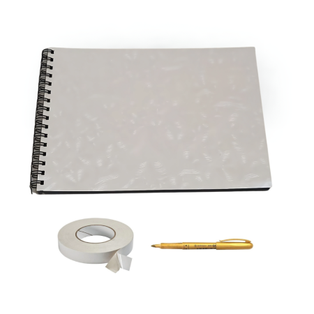 Guestbook/Album Foto - Set Album foto / GuestBook pentru nunta, Love, ivory, A4 landscape, pix si dubluadeziv inclus, 3 piese, accesoriu nunta