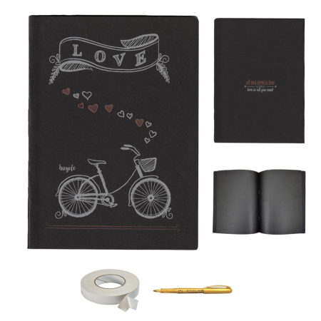 Guestbook/Album Foto - Set Album foto / GuestBook pentru nunta, Love, personalizabil, A4, 42 file, pix si dubluadeziv inclus, 3 piese, accesoriu nunta