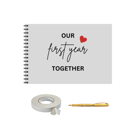 Guestbook/Album Foto - Set Album foto / GuestBook/ Scrapbooking pentru prima aniversare nunta/relatie, A4 landscape, 30 file, 60 poze, accesoriu nunta