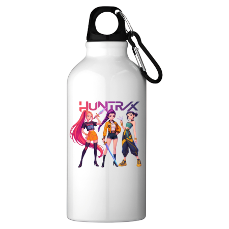 Sticle Copii - Sticla apa Huntrix K POP, 500 ml, aluminiu, design fara scurgeri, cu carabina