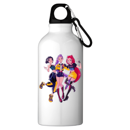 Sticle Copii - Sticla apa Huntrix K POP Demon Hunters, 500 ml, aluminiu, cu carabina, sigilat