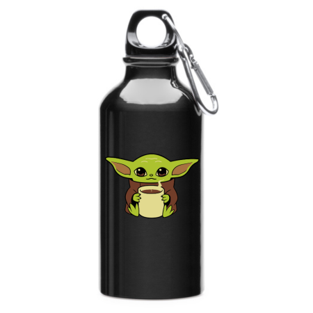 Sticle Copii - Sticla apa personalizata Baby YODA Star Wars 400 ml, termos otel, cu carabina