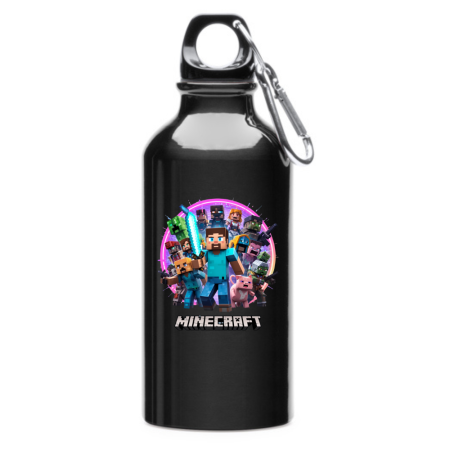 Sticle Copii - Sticla apa personalizata copii Minecraft 400 ml, termos otel, cu carabina