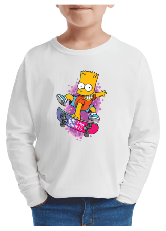 Tricouri Copii - Tricou baieti Cartoons Legend (desene animate), maneca lunga, alb, 5-6 ani