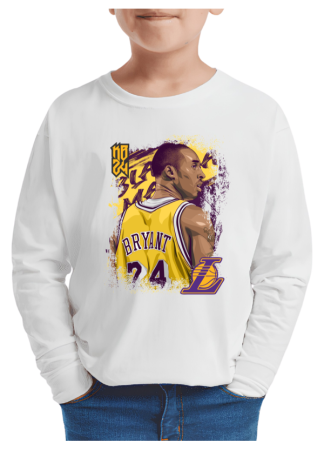 Tricouri Copii - Tricou baieti NBA Baschet, maneca lunga, alb, 5-6 ani