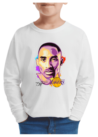 Tricouri Copii - Tricou baieti NBA Baschet, maneca lunga, alb, 5-6 ani