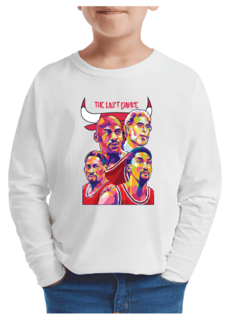 Tricouri Copii - Tricou baieti NBA Baschet, maneca lunga, alb, 5-6 ani