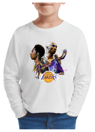 Tricouri Copii - Tricou baieti NBA Baschet, maneca lunga, alb, 7-8 ani