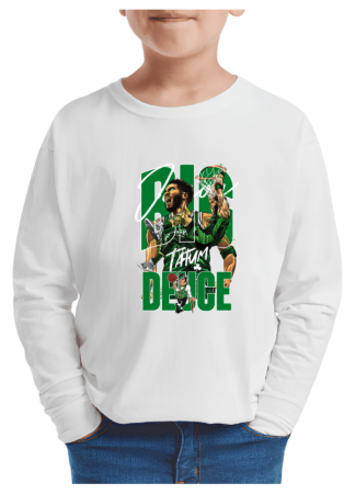 Tricouri Copii - Tricou baieti NBA Baschet, maneca lunga, alb, 7-8 ani
