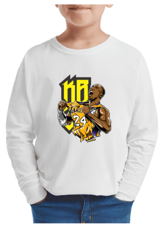 Tricouri Copii - Tricou baieti NBA Baschet, maneca lunga, alb, 9-10 ani