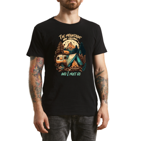 Tricouri Personalizate - Tricou Barbati Born to Roam, mesaj calator, negru