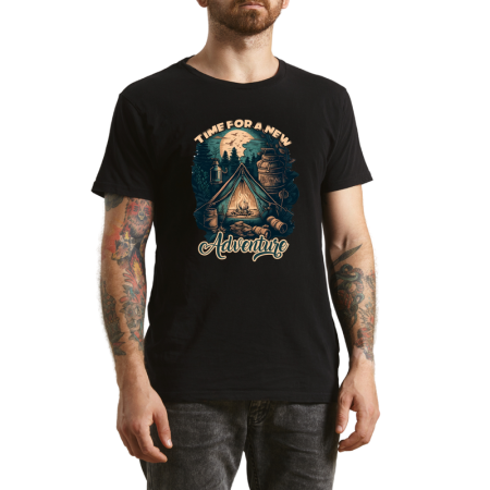 Tricouri Personalizate - Tricou Barbati Explore More, pentru iubitorii de drumuri lungi, negru