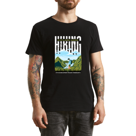 Tricouri Personalizate - Tricou Barbati Explore the Wild, stil aventurier modern, negru