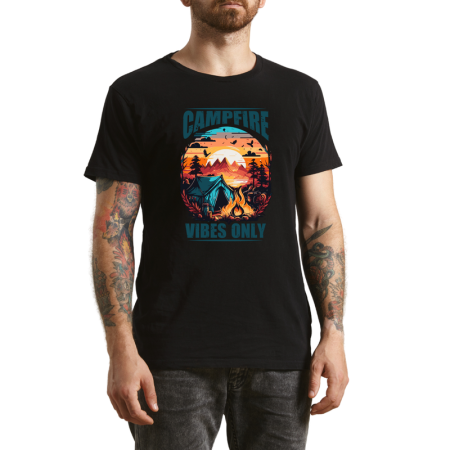 Tricouri Personalizate - Tricou Barbati Follow the Path, design montan, negru