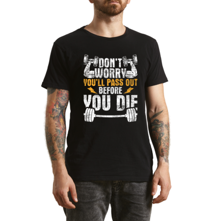 Tricouri Personalizate - Tricou Barbati GYM Life cu vibe comic, negru