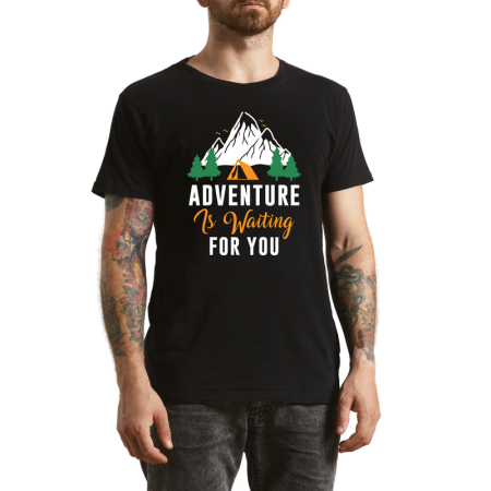 Tricouri Personalizate - Tricou Barbati Just Go Outside, mesaj outdoor, negru