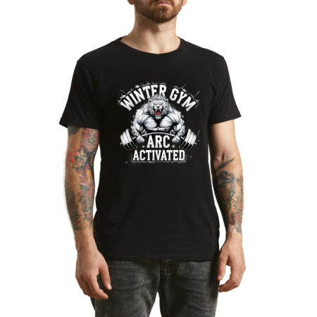Tricouri Personalizate - Tricou Barbati Muschi si Sarcasm, stil gym wear, negru