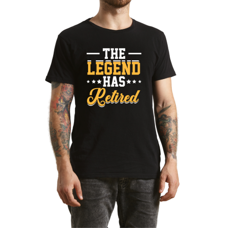 Tricouri Personalizate - Tricou barbati pentru pensionare The Legend Happy Retirement, negru