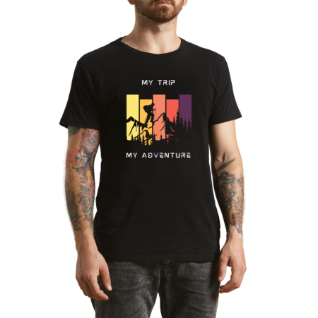 Tricouri Personalizate - Tricou Barbati Spirit de aventura, look outdoor, negru