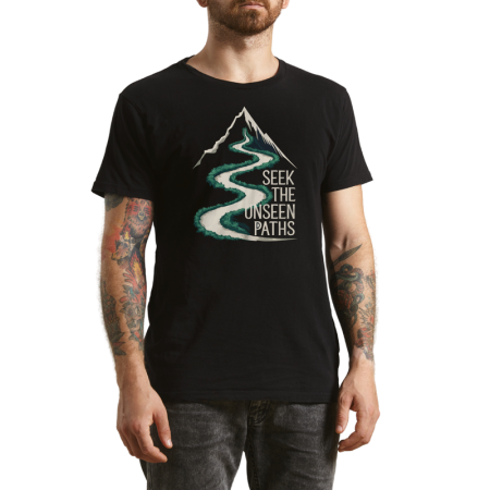 Tricouri Personalizate - Tricou Barbati Wander Often, Travel Far, design simplu, negru