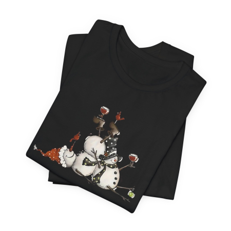 Tricou Christmas Party 2, personalizat, negru, cu maneca scurta, tematica Craciun [1]