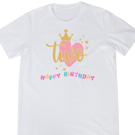 Tricouri Copii - Tricou Copii, 2 ani, La multi ani, desen multicolor, mesaj amuzant, aniversare