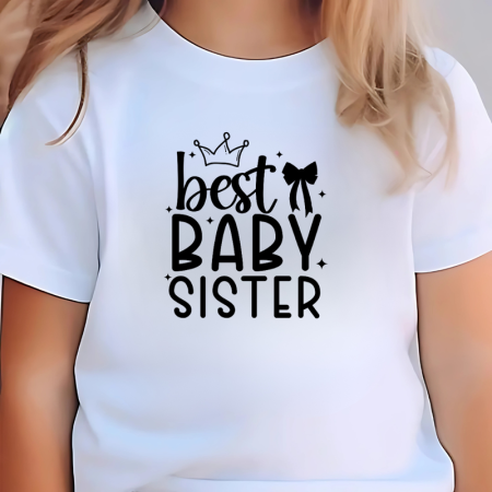 Tricouri Copii - Tricou copii alb big sister mesaj cea mai buna sora 1-2 ani