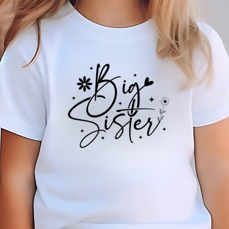 Tricouri Copii - Tricou copii alb big sister outfit cea mai buna sora 1-2 ani