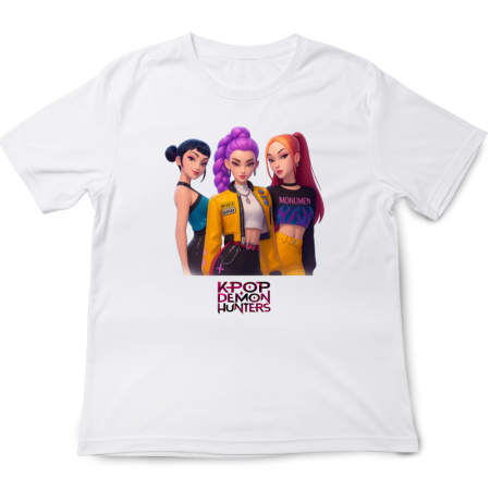 Tricouri Copii - Tricou copii K Pop Demon Huntrix, 3-4 ani, alb, design fresh