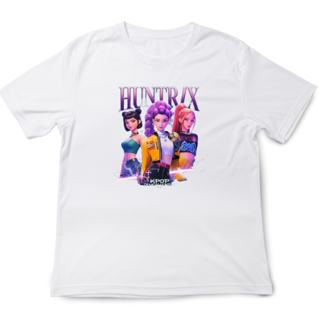 Tricouri Copii - Tricou copii K Pop Demon Huntrix, 3-4 ani, alb, imprimeu HD