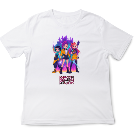 Tricouri Copii - Tricou copii K Pop Demon Huntrix, 3-4 ani, alb, print inedit