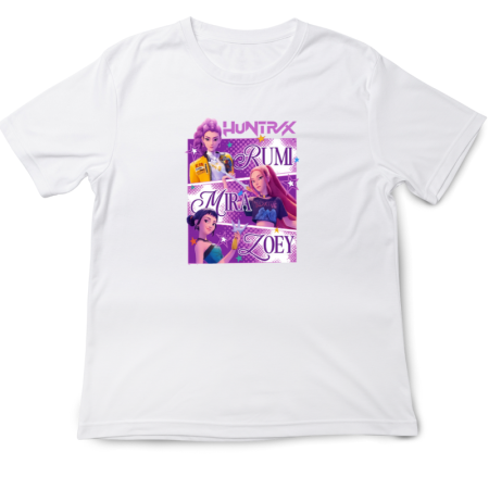 Tricouri Copii - Tricou copii K Pop Demon Huntrix, 5-6 ani, alb, artwork original