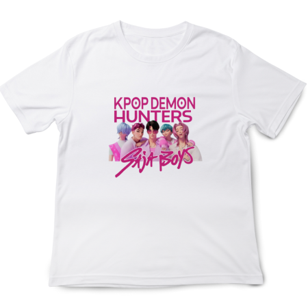 Tricouri Copii - Tricou copii K Pop Demon Huntrix, 5-6 ani, alb, bumbac premium