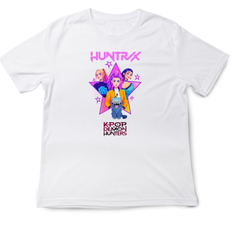 Tricouri Copii - Tricou copii K Pop Demon Huntrix, 5-6 ani, alb, model adorat de fani
