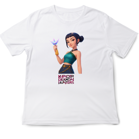 Tricouri Copii - Tricou copii K Pop Demon Huntrix, 5-6 ani, alb, print de calitate