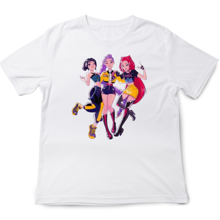 Tricouri Copii - Tricou copii K Pop Demon Huntrix, 5-6 ani, alb, stil casual