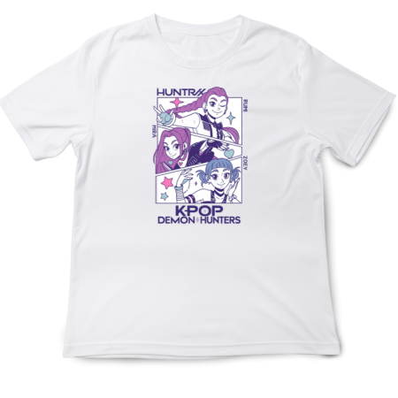 Tricouri Copii - Tricou copii K Pop Demon Huntrix, 5-6 ani, alb, textură fină