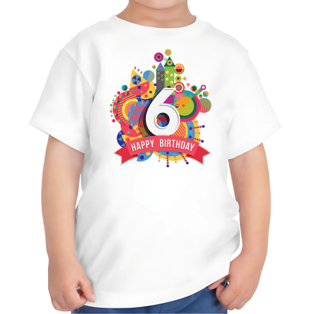 Tricouri Copii - Tricou copii, La multi ani 6 ani, baieti, tematica Baloane multicolore