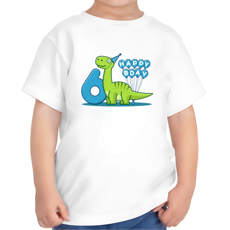 Tricouri Copii - Tricou copii, La multi ani 6 ani, baieti, tematica Dinozaur Verde