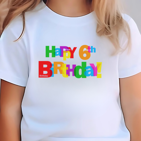 Tricouri Copii - Tricou copii, La multi ani 6 ani, fete, tematica Happy Birthday