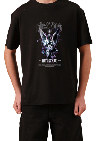 Tricouri Copii - Tricou Copii Made By Angels Society, 9-10 ani, negru