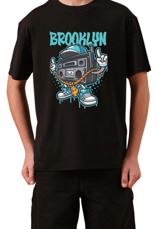 Tricouri Copii - Tricou Copii Made by Vintage Cartoons, negru, bumbac, 11-12 ani