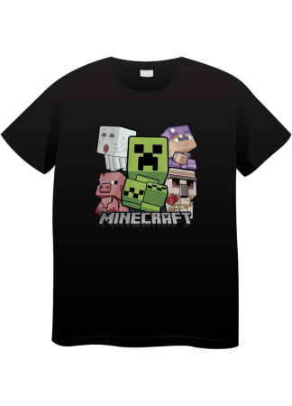 Tricouri Copii - Tricou Copii Minecraft, 7-8 ani, bumbac, negru