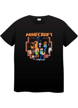 Tricouri Copii - Tricou Copii Minecraft, 7-8 ani, bumbac, negru