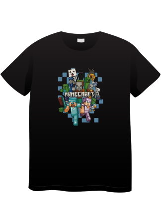 Tricouri Copii - Tricou Copii Minecraft, 7-8 ani, bumbac, negru