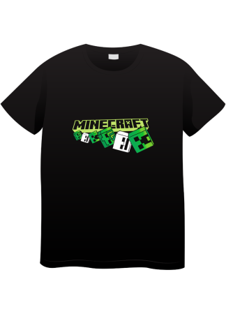 Tricouri Copii - Tricou Copii Minecraft, 7-8 ani, bumbac, negru