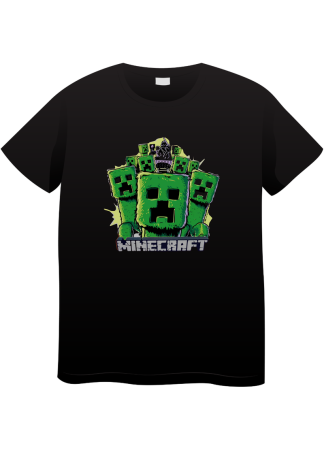 Tricouri Copii - Tricou Copii Minecraft, 11-12 ani, bumbac, negru