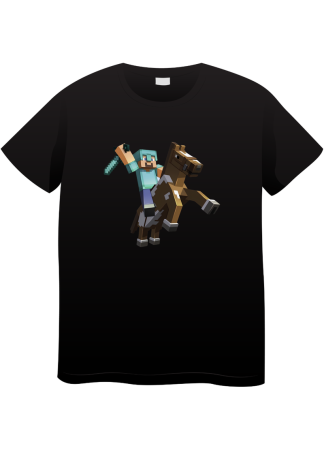 Tricouri Copii - Tricou Copii Minecraft, 7-8 ani, bumbac, negru